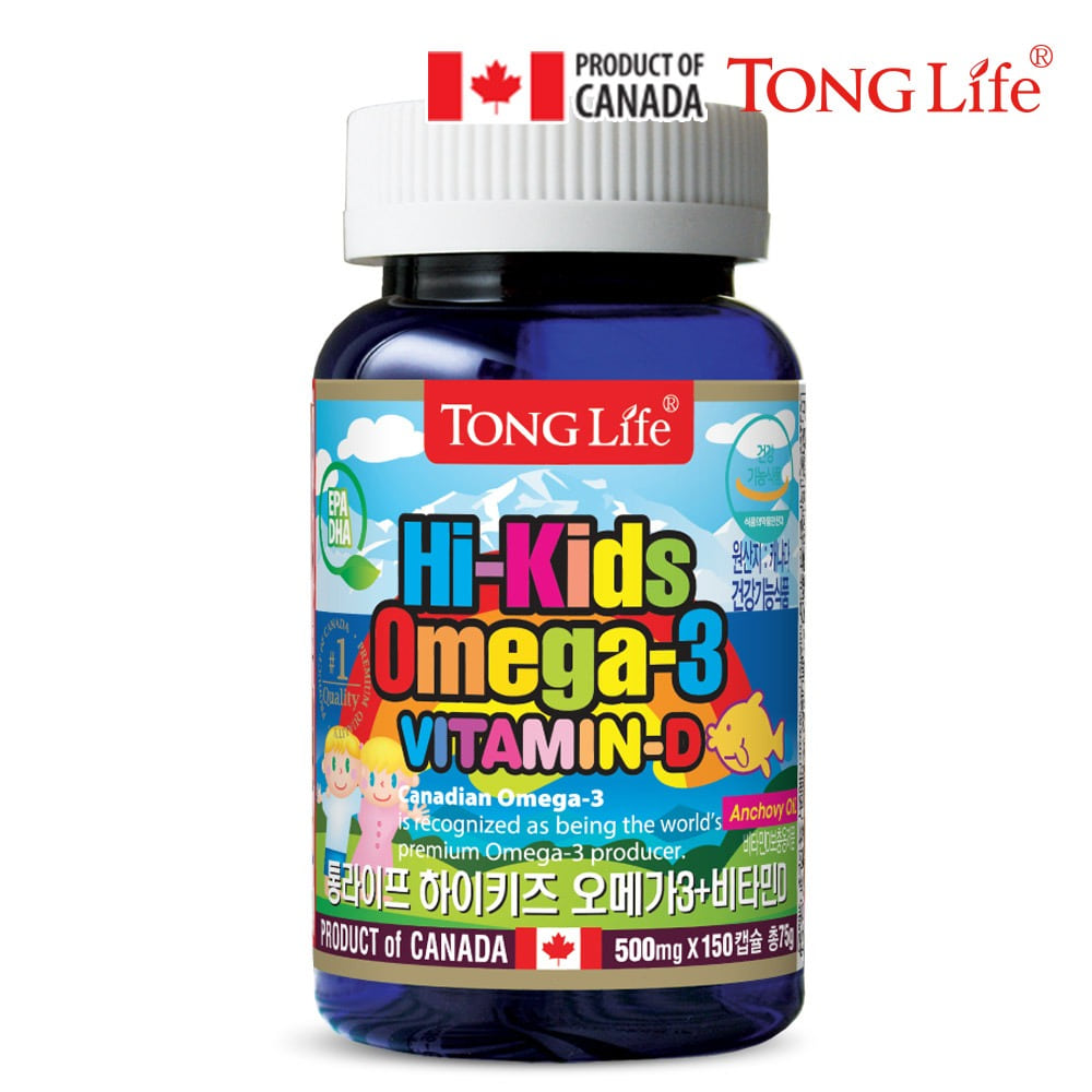 통라이프-하이키즈 오메가3+비타민D-(어린이오메가3)EPA+DHA 150정-1병